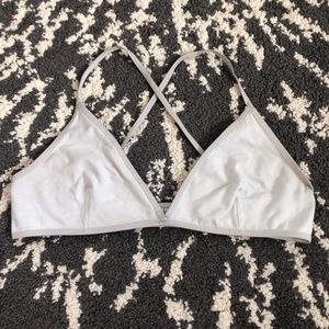 American Apparel White Triangle Cross-back bralett